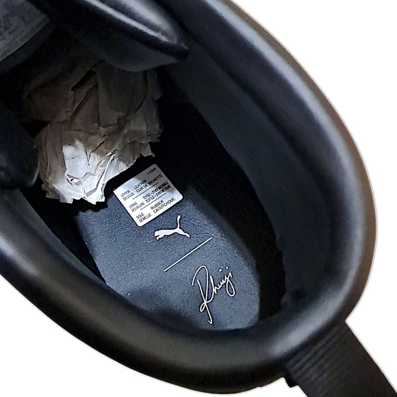 Puma x Rhuigi Suede Mid Black Tan Leather Sneaker Men’s 12 - Picture 6 of 16